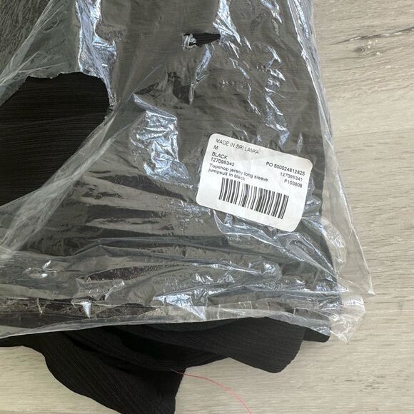 Topshop Jersey Long Sleeve Jumpsuit Black US 8-10 NWT IN PACKAGE - Picture 8 of 10